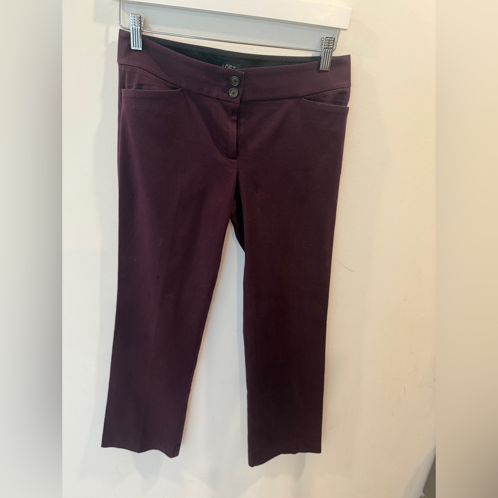 Marissa Bootcut Burgundy Pants LOFT - Picture 4 of 6